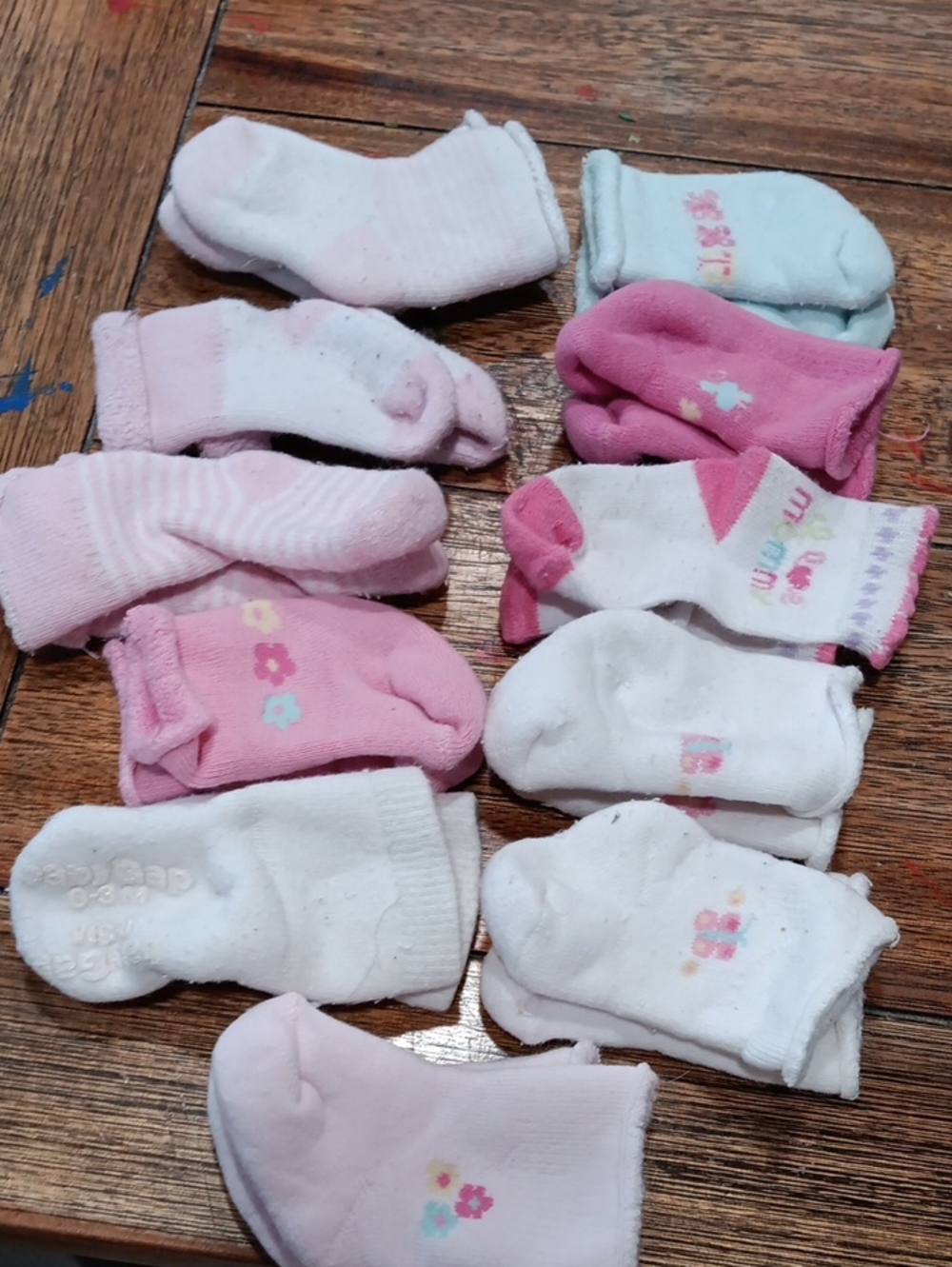 Assorted Baby Girls' Cotton Socks - Pink, White, Light Blue